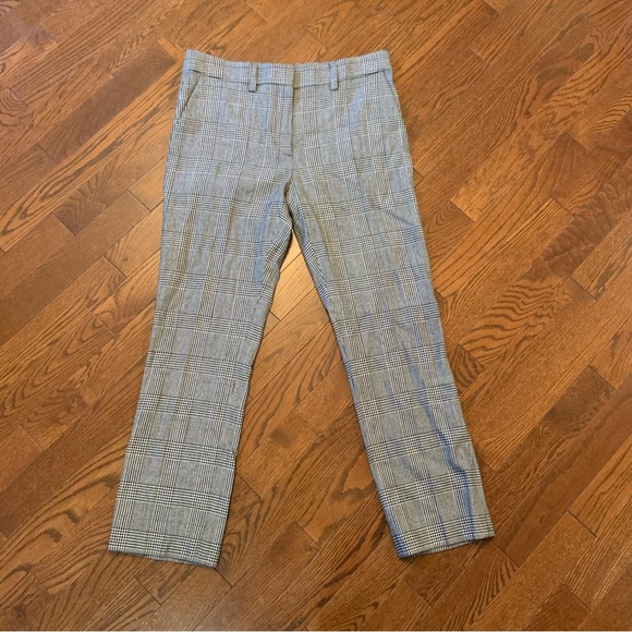 FRAME WOMEN'S BLACK WHITE HOUNDSTOOTH WOOL BLEND ANKLE TROUSERS PANTS - NWT - Picture 1 of 15